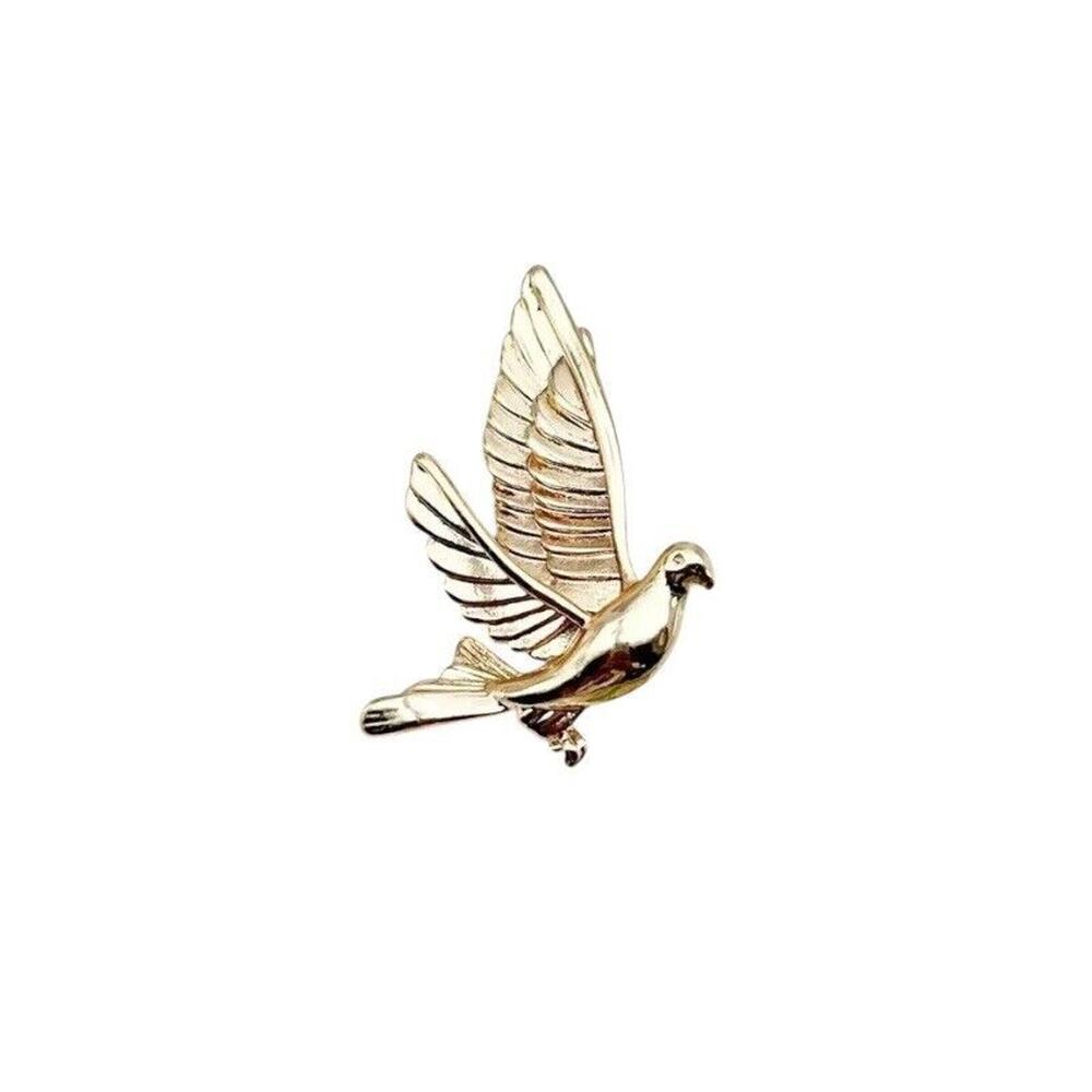 Novelty Elegant Gold Tone Dove Bird Brooch Pin